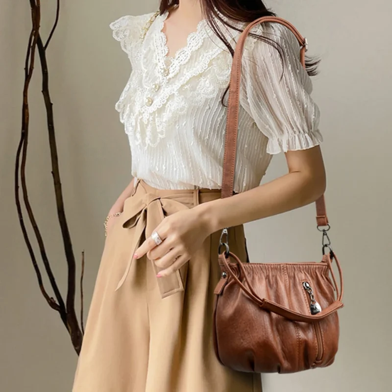 Fashion Small Shoulder Crossbody Bags for Women 2023 Luxury Designer Handbag Soft Leather Totes Bolsa Female messenger bag Sac - Image 4