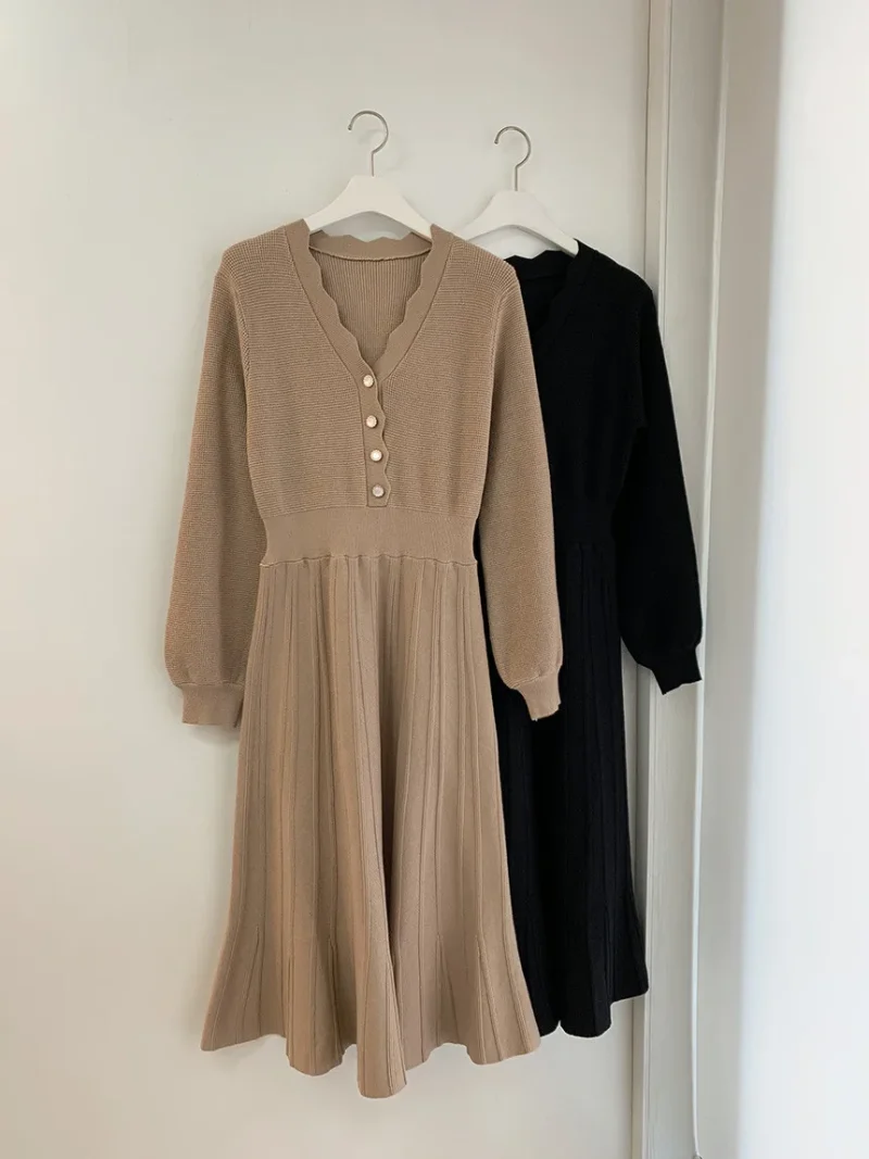 Korean Pleated Sweater Dress: Vintage & Eco Chic - Image 10