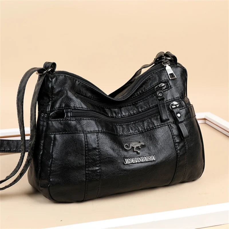 Black Eco Tote Bag, Designer PU Leather - Image 7