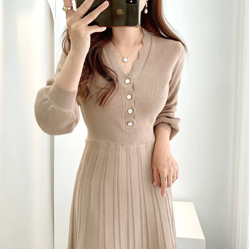 Korean Pleated Sweater Dress: Vintage & Eco Chic - Image 9