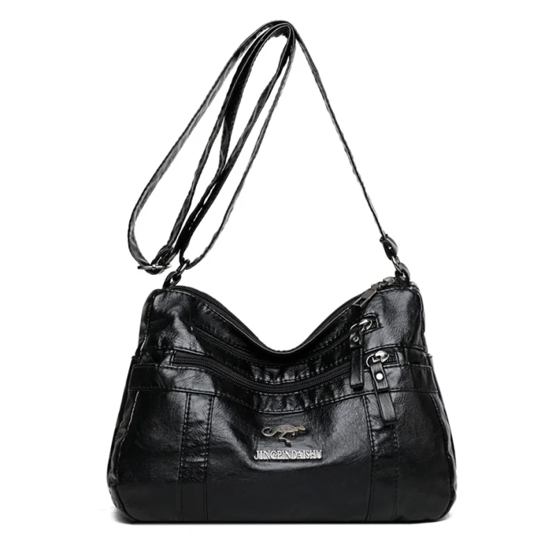 Black Eco Tote Bag, Designer PU Leather - Image 8