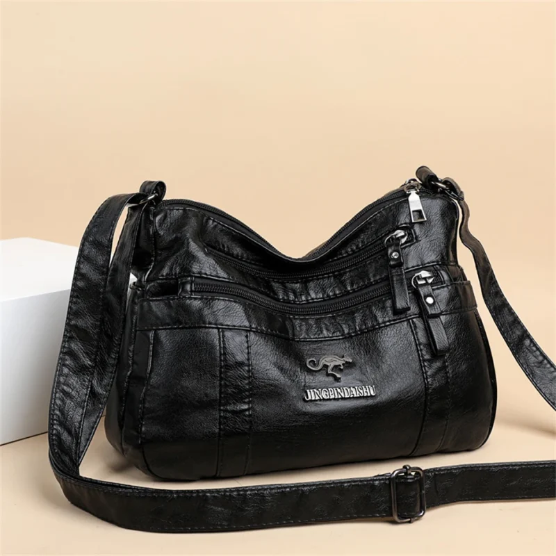 Black Eco Tote Bag, Designer PU Leather - Image 4