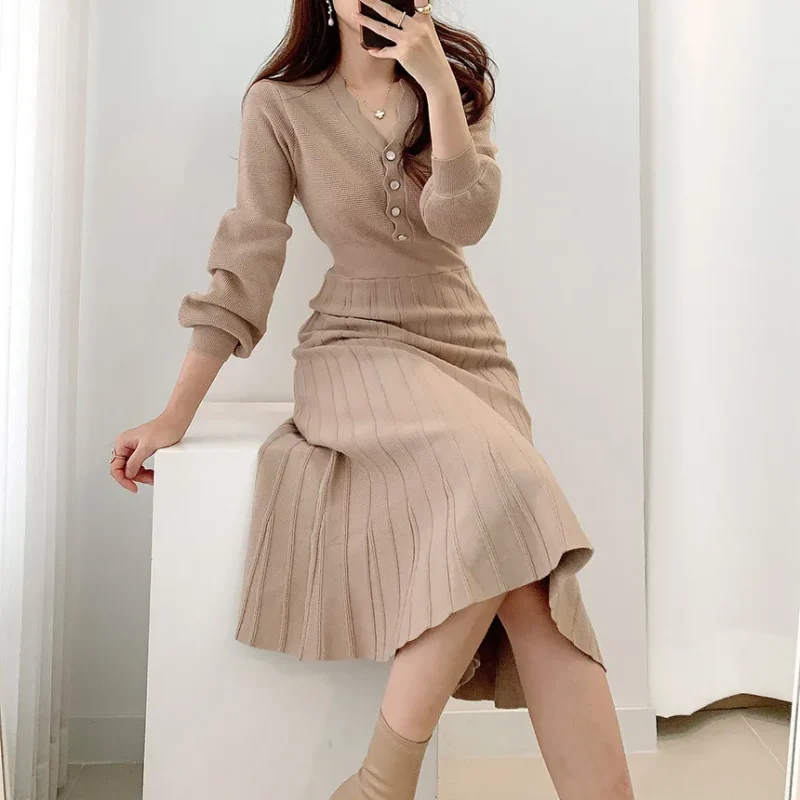Korean Pleated Sweater Dress: Vintage & Eco Chic - Image 8