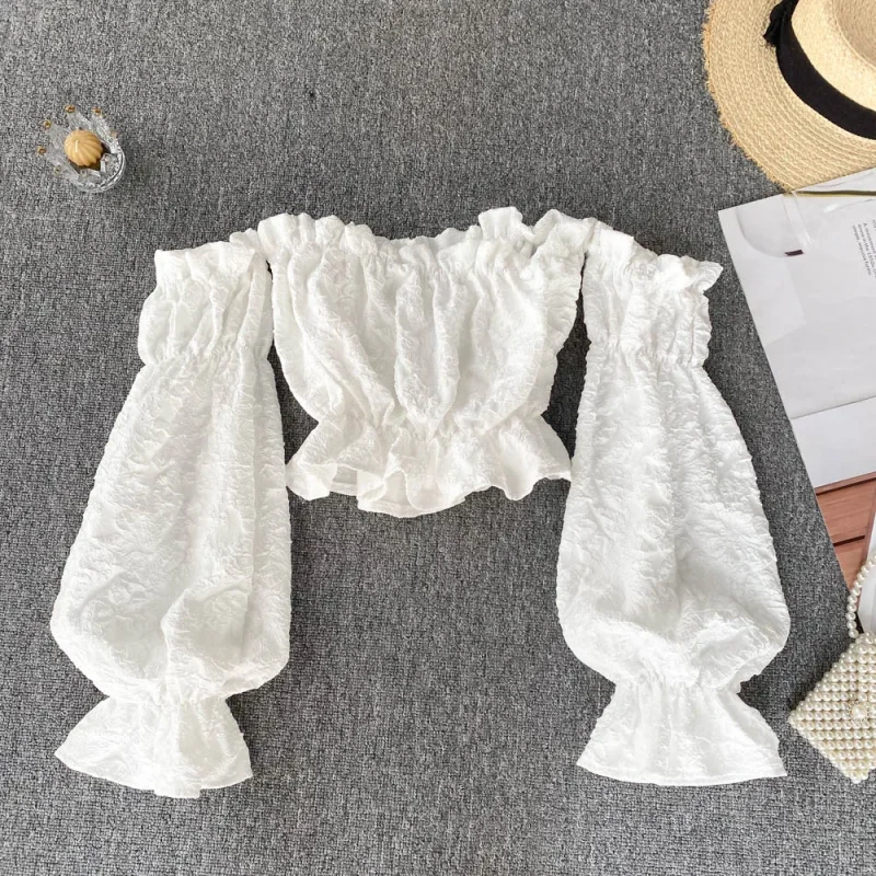 Vintage Eco Top: Off-Shoulder Chic - Image 8