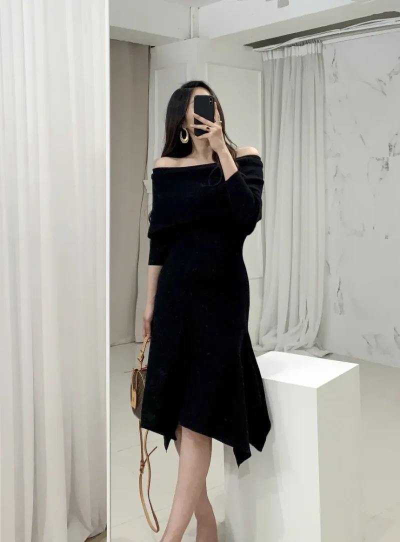 Ethical Chic Ruffle Hem Sweater Dress - Image 8