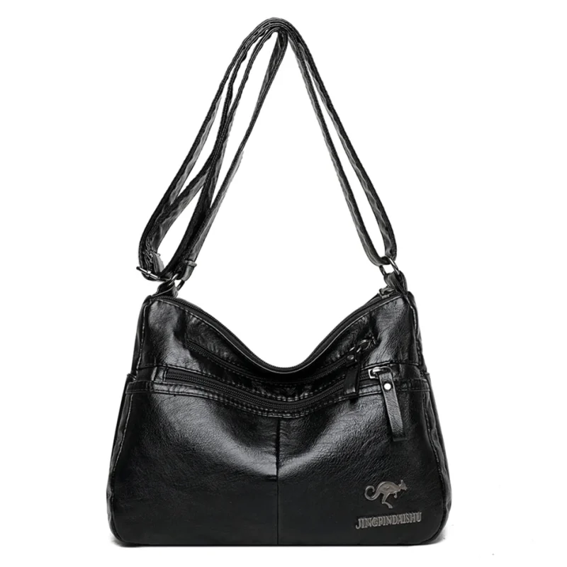 Black Eco Tote Bag, Designer PU Leather - Image 9
