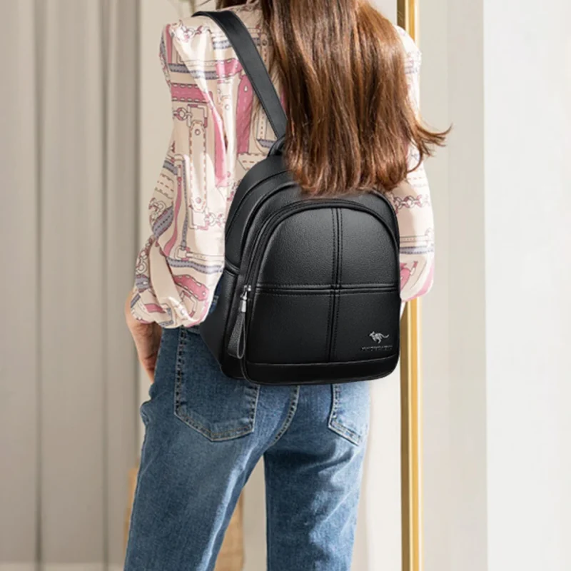 Luxury Leather Travel Backpack: Eco Chic - Image 4