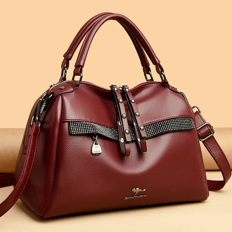 Luxury Eco Leather Crossbody Tote Bag - Image 2