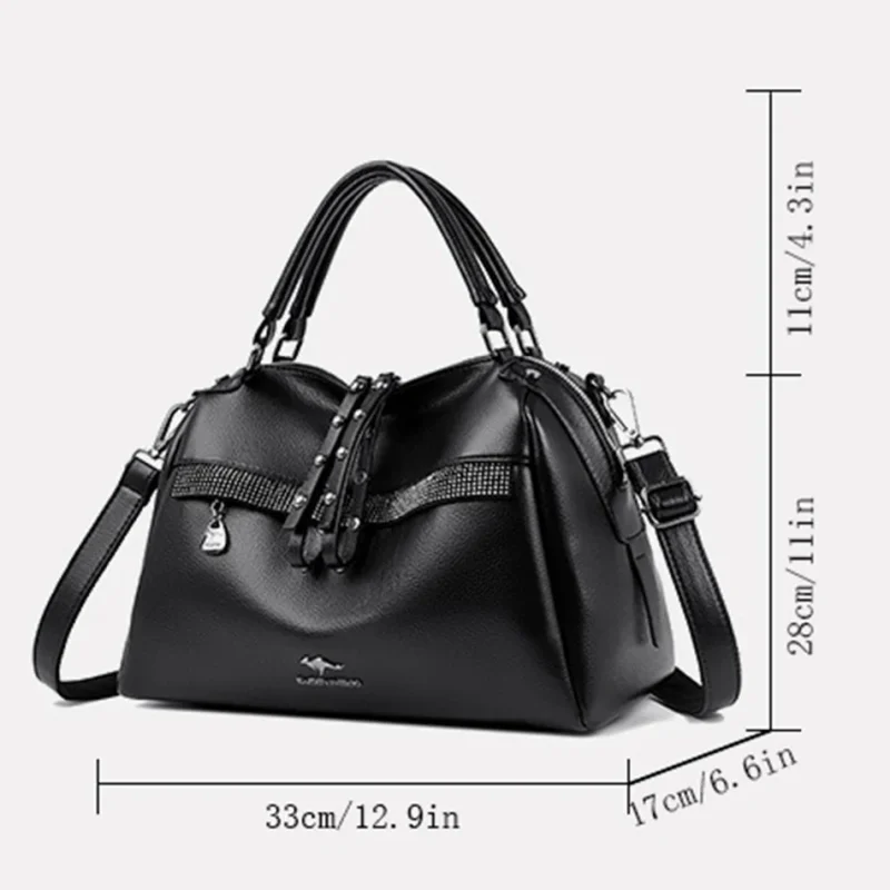 Luxury Eco Leather Crossbody Tote Bag - Image 4
