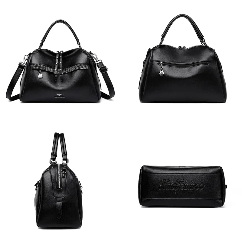 Luxury Eco Leather Crossbody Tote Bag - Image 5