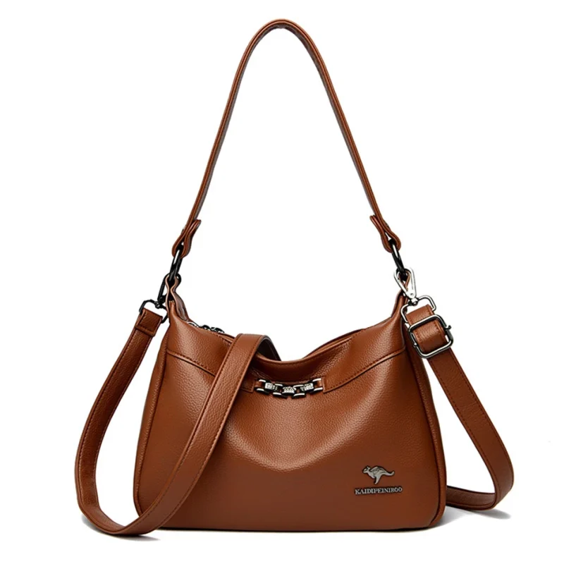 Many Pockets Chic Eco Leather Crossbody Bag - Image 2