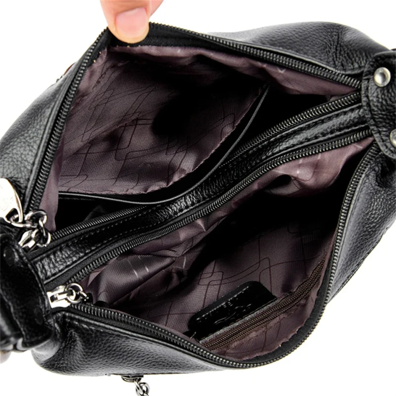 Many Pockets Chic Eco Leather Crossbody Bag - Image 6