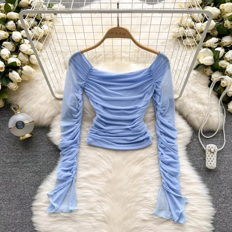 Mesh Eco Blouse, Puff Sleeve, Femme - Image 6