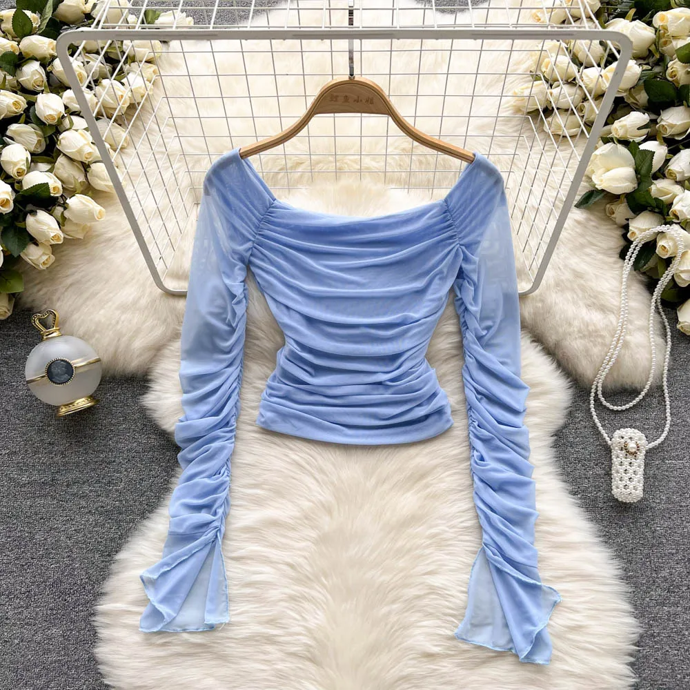 Mesh Eco Blouse, Puff Sleeve, Femme - Image 6