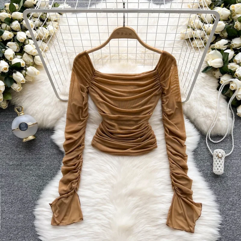 Mesh Eco Blouse, Puff Sleeve, Femme