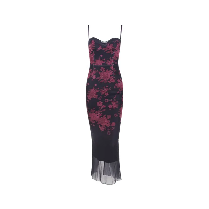 Mesh Floral Maxi Dress, Eco Glam - Image 5
