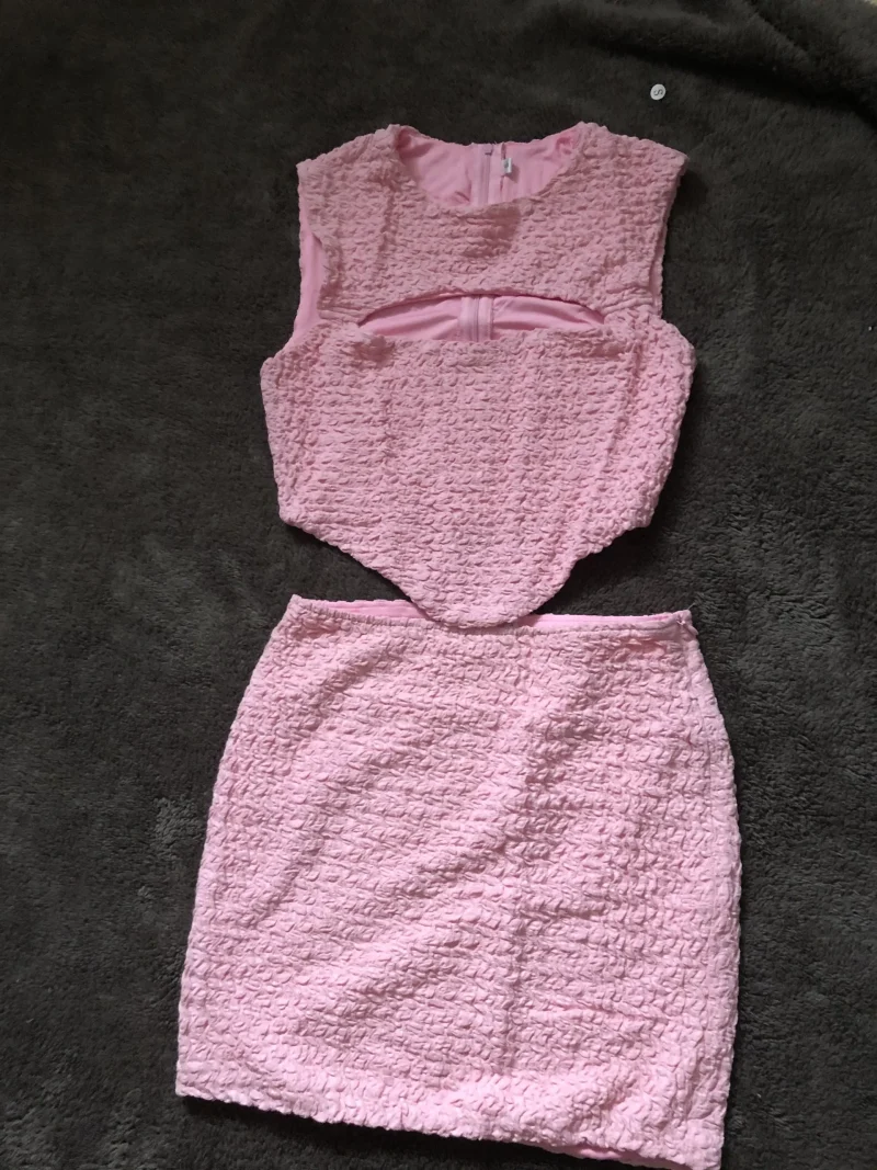 Pink 2-Piece Cut-Out Dress Set - Image 6