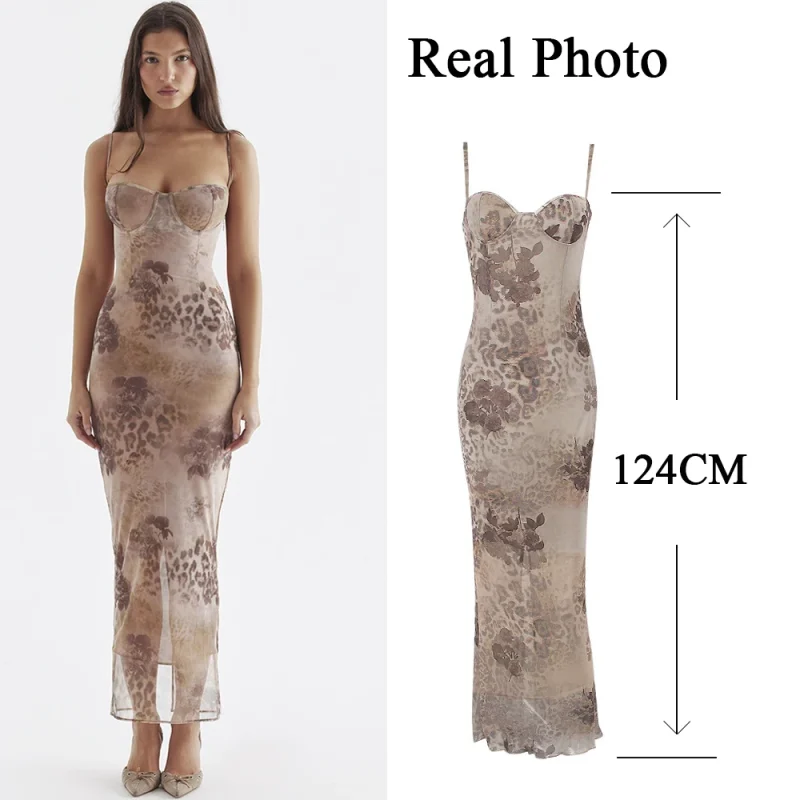 Vintage Leopard Mesh Party Dress - Image 5