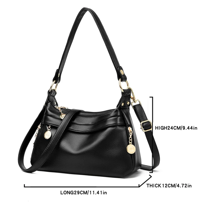Premium Quality latest Chic Eco Solid Color PU Shoulder Bag - Image 4