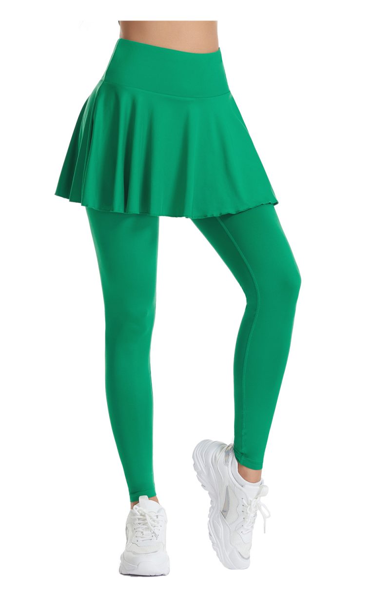 Long Exercise Skirt: Faux Two-Piece Culottes - Image 2