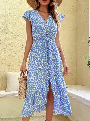 Asymmetric Print Dress: Mid-Length Chic Style