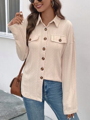 Autumn Chic: Solid Color Shacket for Women