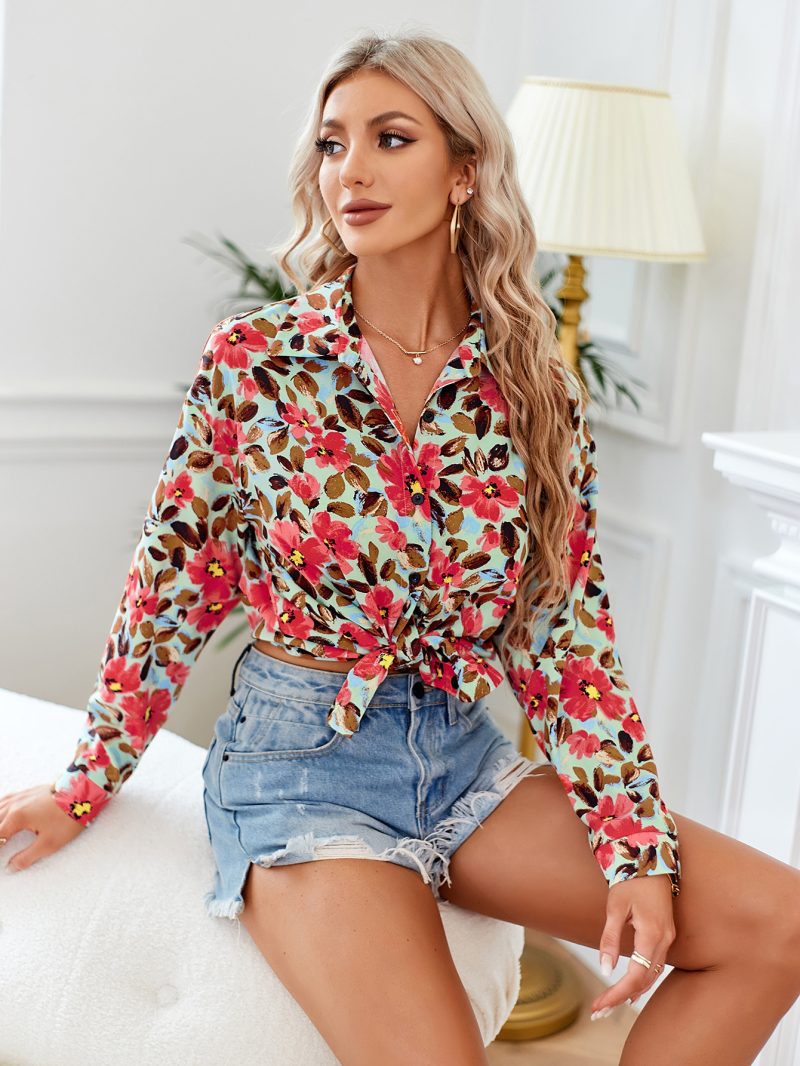 Autumn Vibes: Printed Long-Sleeved Top for Women - Image 2
