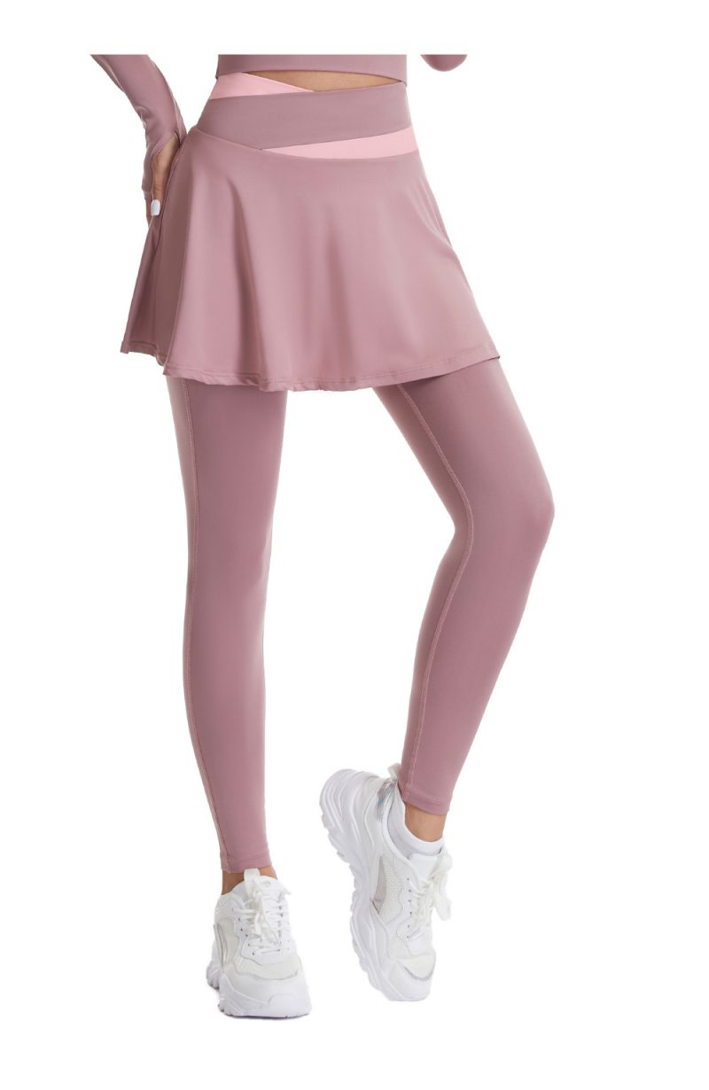 Faux Two-Piece Yoga Skirt: High Waist Comfort - Image 4