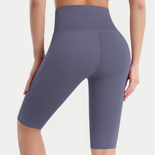 High Waist Yoga Pants: Double-Sided Brushed Nylon Shorts - Image 4