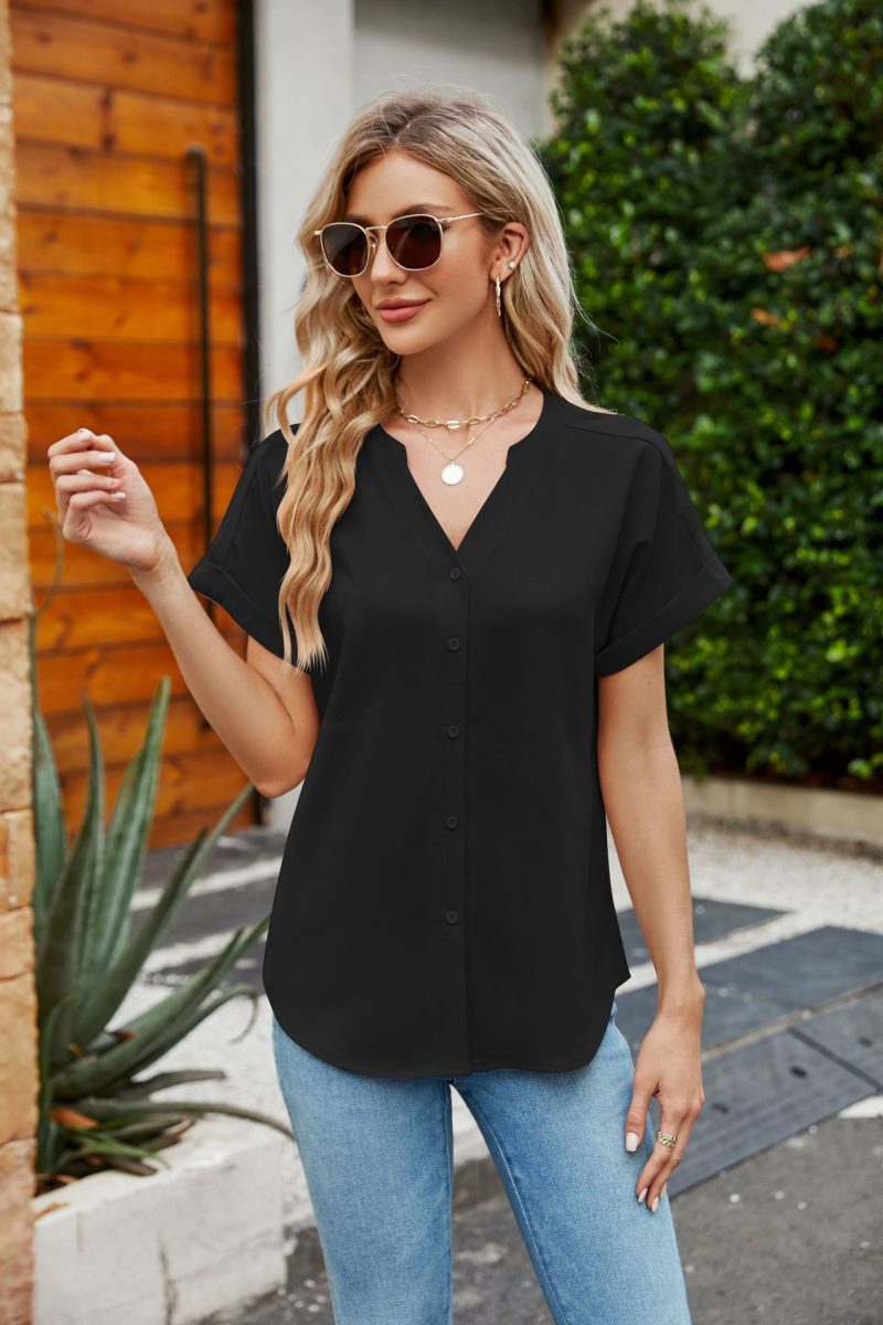 Work-Ready V-Neck Cardigan Top for Summer - Image 3