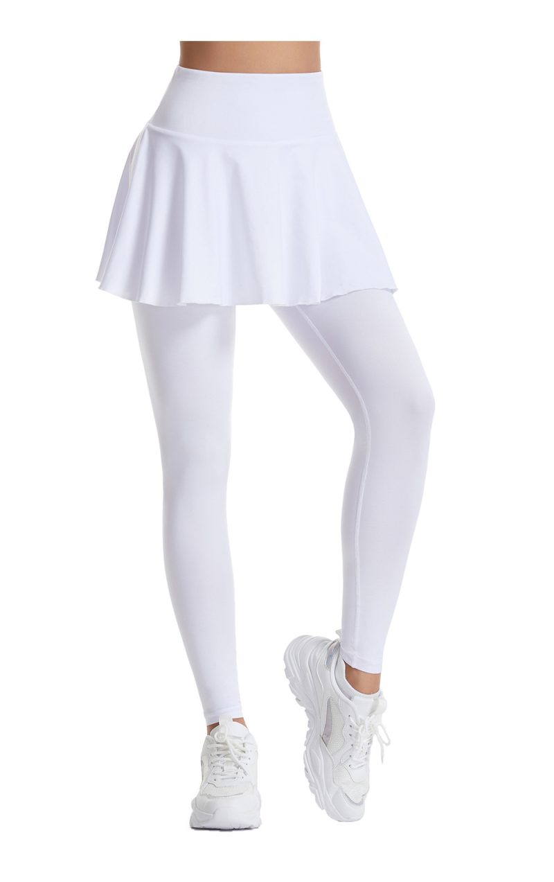 Long Exercise Skirt: Faux Two-Piece Culottes - Image 4