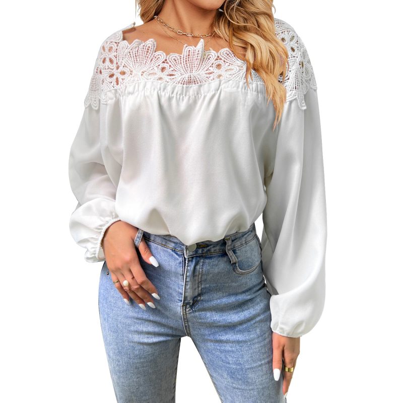 Summer Lace Top: Stylish Bishop Sleeves - Image 4