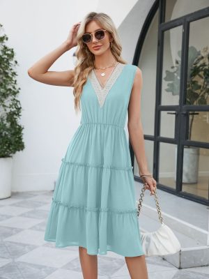 Beach V-neck Swing Dress: Comfortable and Sexy