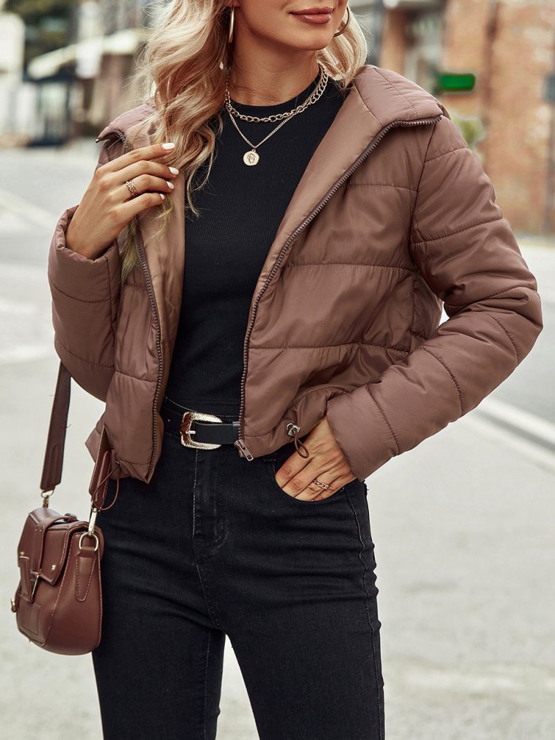 Casual Zipper Cotton Hooded Jacket for Women - Image 4