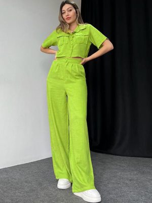 Summer Women’s Short-Sleeved Shirt and Trousers Two-Piece Set