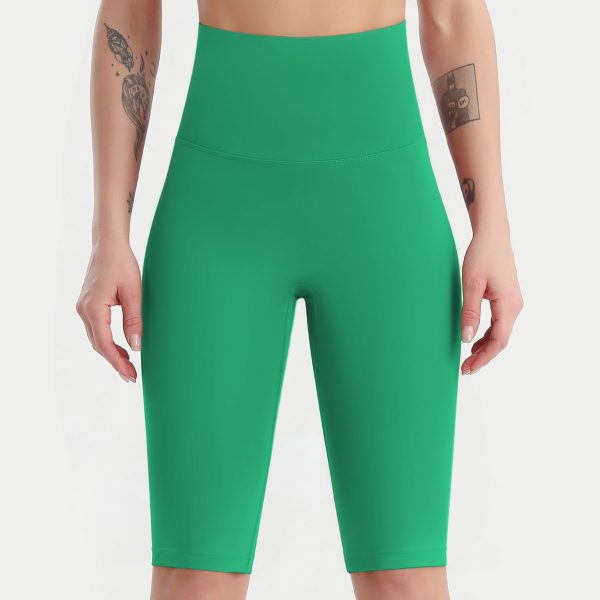 High Waist Yoga Pants: Double-Sided Brushed Nylon Shorts - Image 3