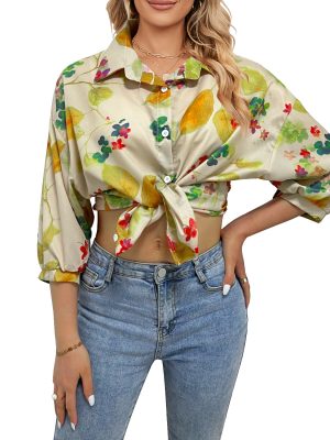 Lantern Sleeve Printed Top: Women’s Summer Fashion