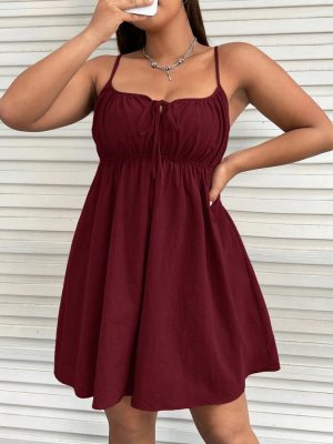 Plus Size Spring Summer Strap Mini Dress