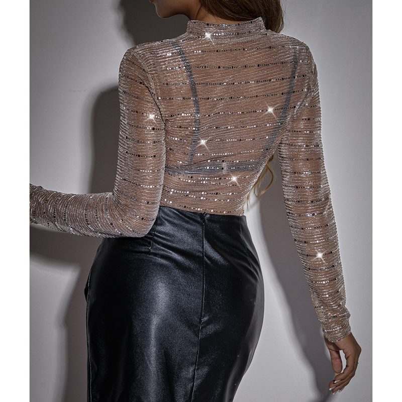 Autumn Sexy Mesh Slim Fit Jumpsuit - Image 4