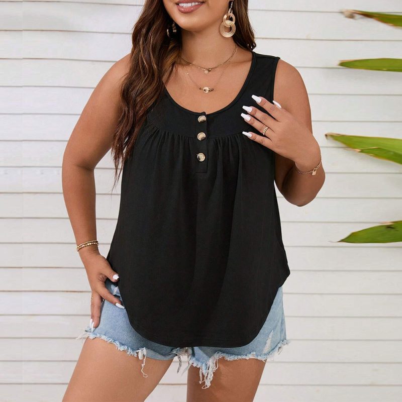 Plus Size U Neck Sleeveless Knitted Vest Top - Image 4