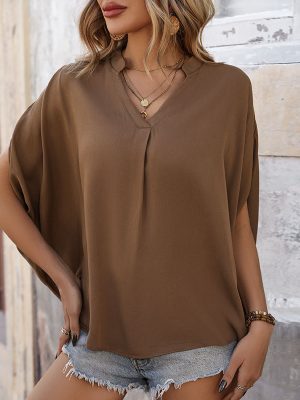 Batwing Sleeve Solid Color Shirt: Effortless Summer Style