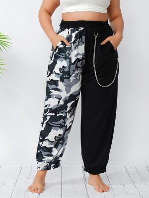 Plus Size Ankle-Tied Harem Pants