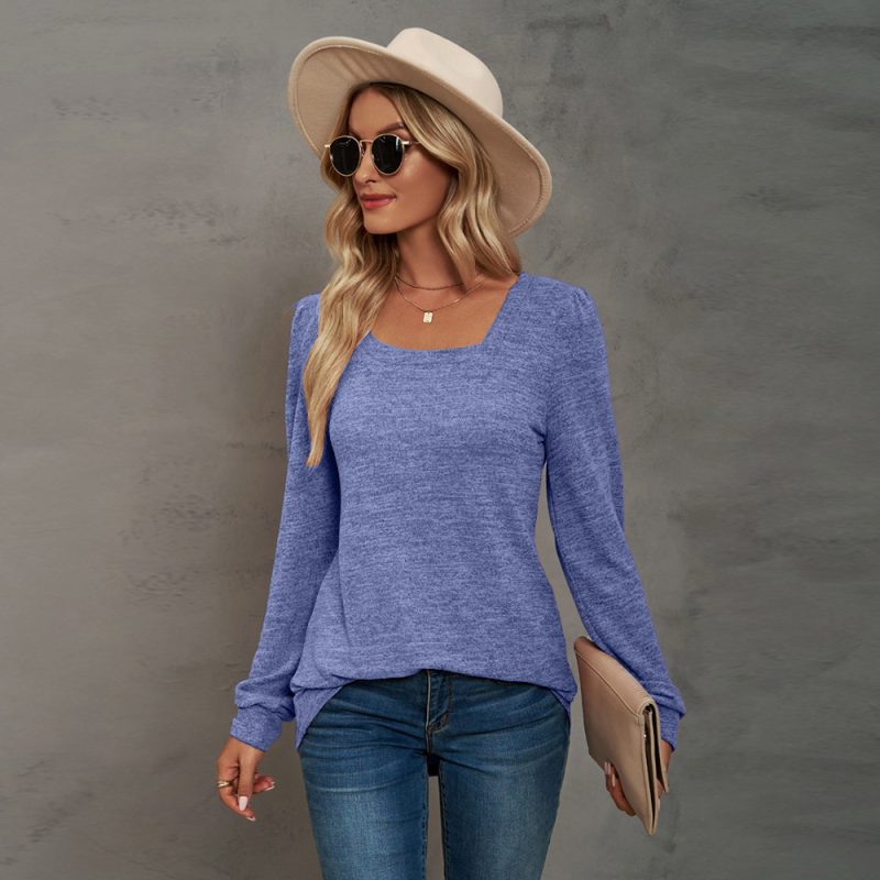 Autumn Winter Off Shoulder Solid Color Knitwear Top - Image 2