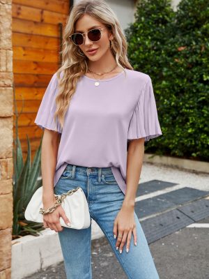 Ice Silk Bell Sleeve Top: Stylish & Comfortable