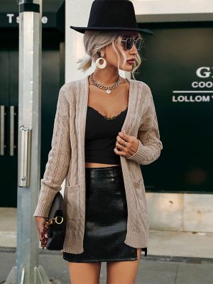 Chic Twist Detail Sweater Cardigan: Cozy Style for Women