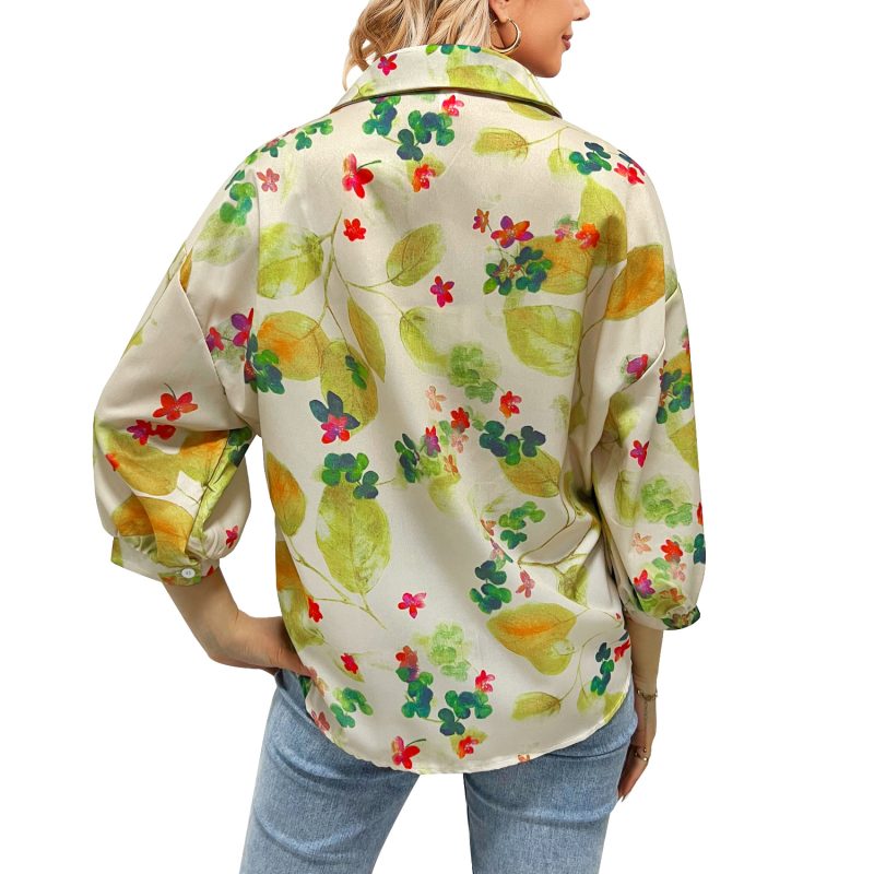 Lantern Sleeve Printed Top: Women's Summer Fashion - Image 4