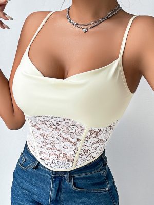 French Lace Pattern See-Through Camisole