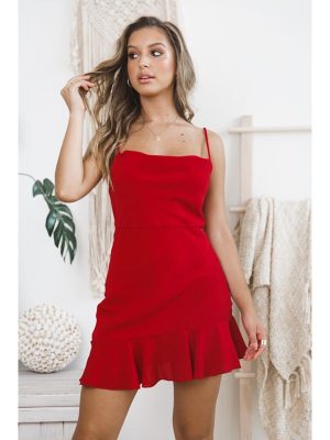 Spring Flounced Sexy Bandeau Strap Base Dress for Women