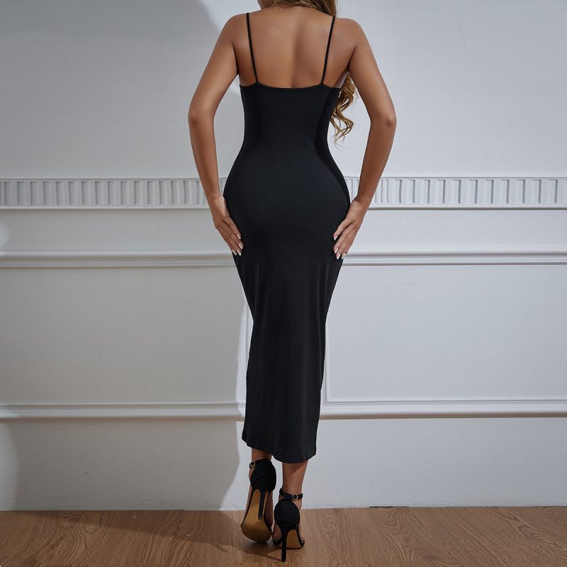 Autumn Sexy Wrapped Chest Spaghetti Strap Dress - Image 4