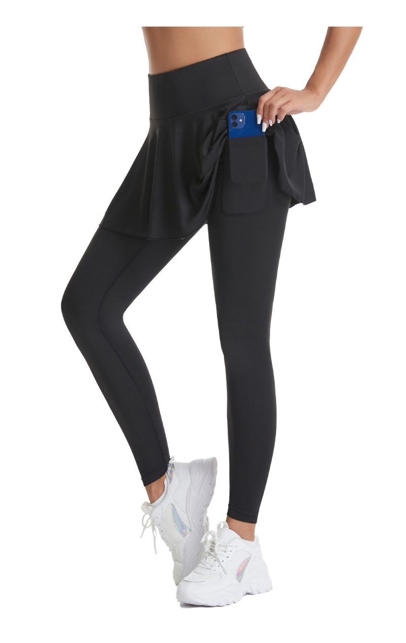 Long Exercise Skirt: Faux Two-Piece Culottes - Image 3